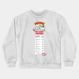 Ingredients of NCT DREAM's hot sauce. Crewneck Sweatshirt